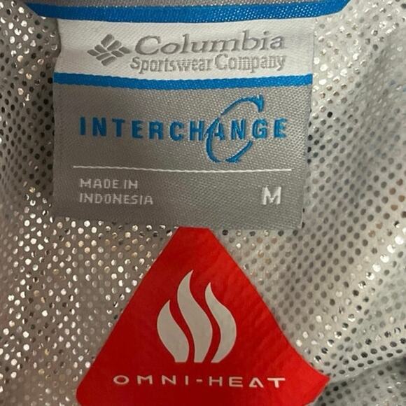 Columbia Interchange Blue Zip Up Hooded Hoodie Windbreaker Rain Coat Jacket Sz M - Picture 4 of 6